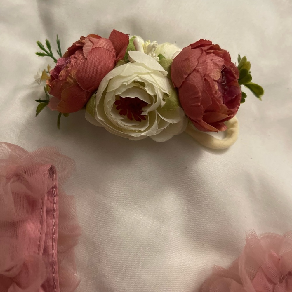 Tulle Dress with matching flower headband